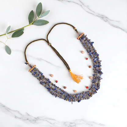 Royal Cosmos Layered Necklace | Lapis Lazuli Stone - For Women | Includes: Necklace