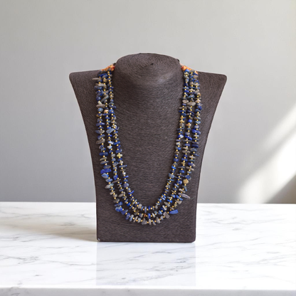 Royal Cosmos Layered Necklace | Lapis Lazuli Stone - For Women | Includes: Necklace