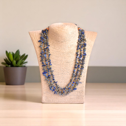 Royal Cosmos Layered Necklace | Lapis Lazuli Stone - For Women | Includes: Necklace