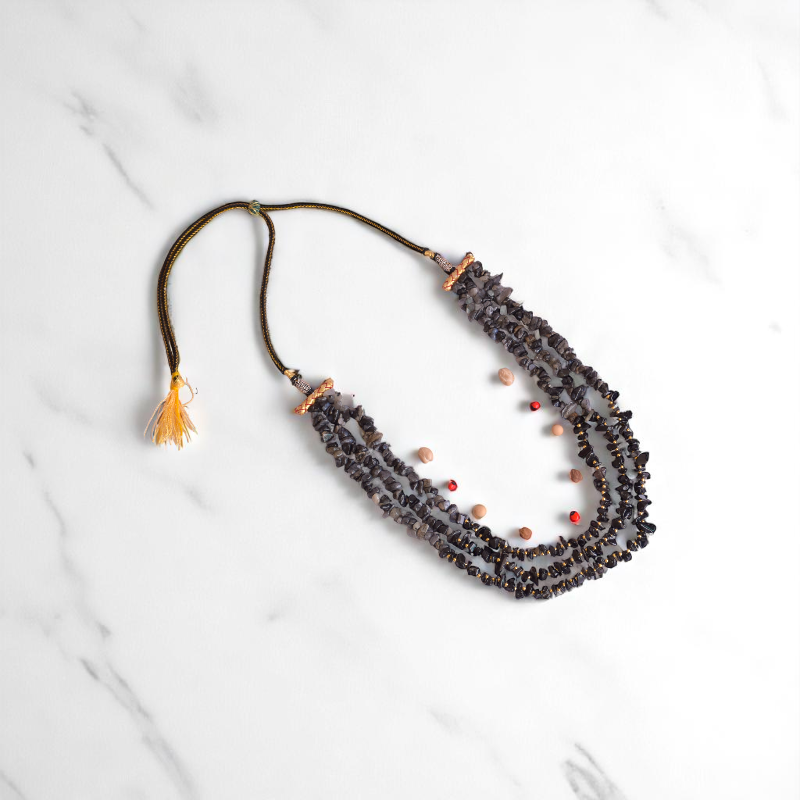 Frosted Elegance Layered Necklace | Snowflake Stone - For Women | Includes: Necklace