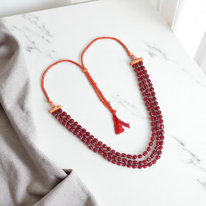 Crimson Aura Layered Necklace | Red Onyx Stone - For Women | Includes: Necklace