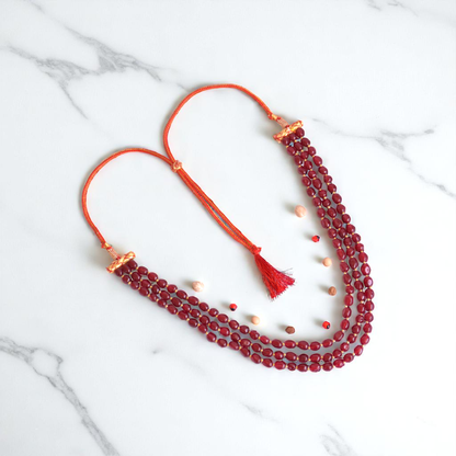 Crimson Aura Layered Necklace | Red Onyx Stone - For Women | Includes: Necklace