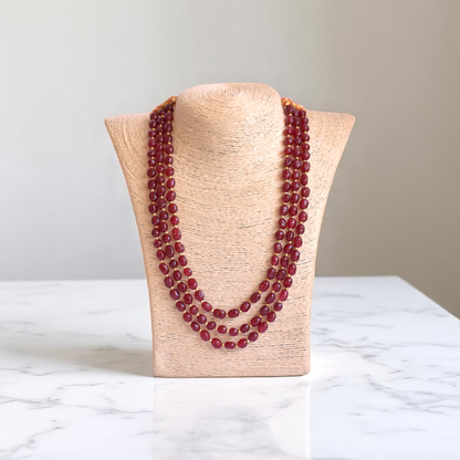 Crimson Aura Layered Necklace | Red Onyx Stone - For Women | Includes: Necklace