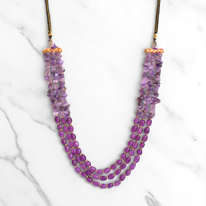 Purple Cosmos Layered Necklace | Amethyst Stone - For Women | Includes: Necklace