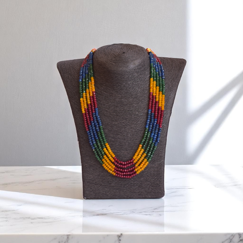 Infinite Prism 5 Layered Necklace | Multi-Stone - For Women | Includes: Necklace