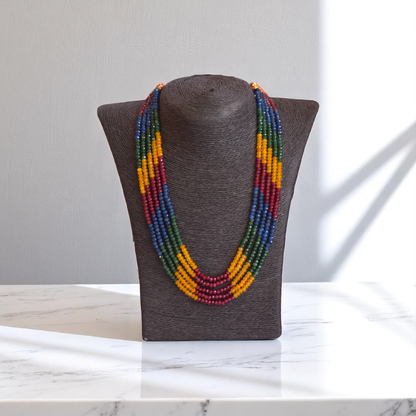 Infinite Prism 5 Layered Necklace | Multi-Stone - For Women | Includes: Necklace