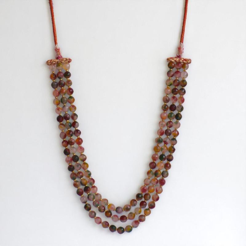 Jewel of Dawn Layered Necklace | Peacock Agate Stone - For Women | Includes: Necklace