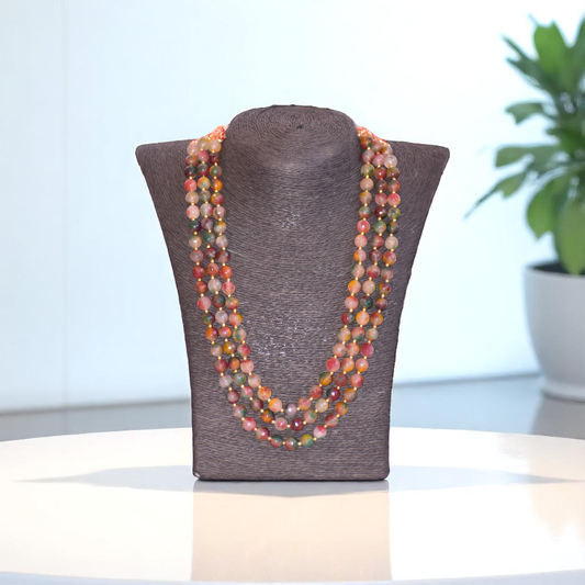 Jewel of Dawn Layered Necklace | Peacock Agate Stone - For Women | Includes: Necklace