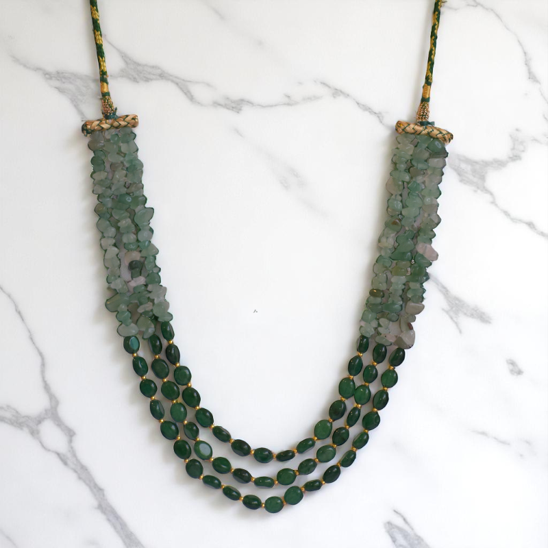 Empress of Emeralds Layered Necklace | Green Aventurine Stone - For Women | Includes: Necklace