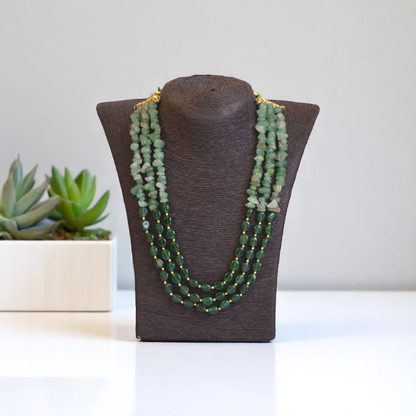 Empress of Emeralds Layered Necklace | Green Aventurine Stone - For Women | Includes: Necklace