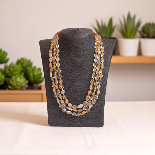 Citrine Crown Layered Necklace | Citrine Stone - For Women | Includes: Necklace