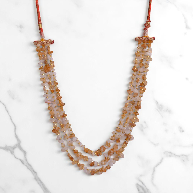Crown Jewel Layered Necklace | Citrine Stone - For Women | Includes: Necklace
