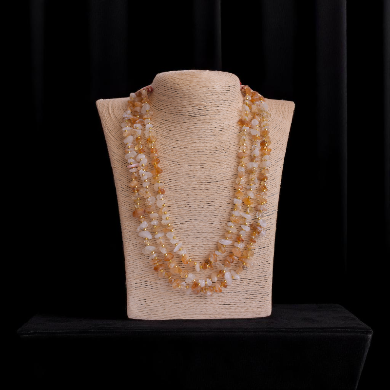 Crown Jewel Layered Necklace | Citrine Stone - For Women | Includes: Necklace