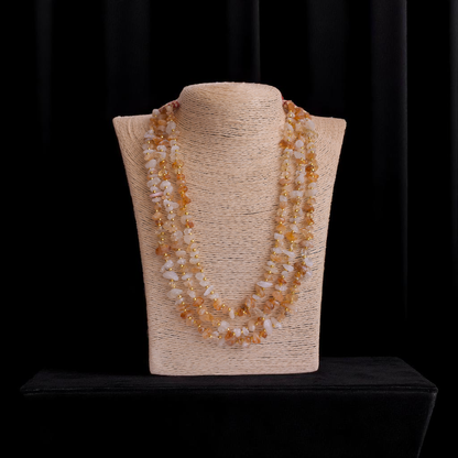 Crown Jewel Layered Necklace | Citrine Stone - For Women | Includes: Necklace