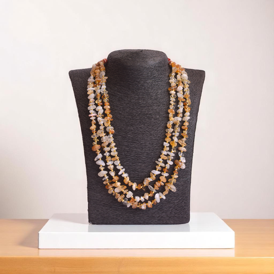 Crown Jewel Layered Necklace | Citrine Stone - For Women | Includes: Necklace