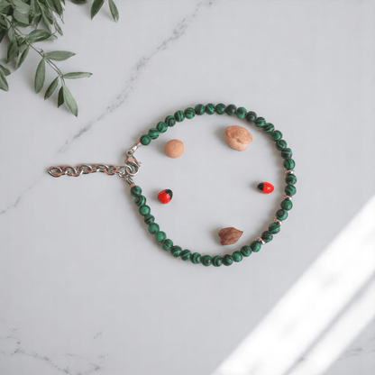 Little Forest Charm Anklet | Malachite Stone - For Girl Kids | Includes: Anklet