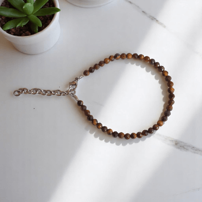 Bold Tiger Eye Anklet | Tiger Eye Stone - For Girl Kids | Includes: Anklet