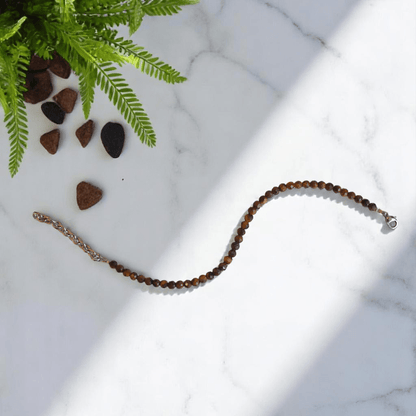 Bold Tiger Eye Anklet | Tiger Eye Stone - For Girl Kids | Includes: Anklet