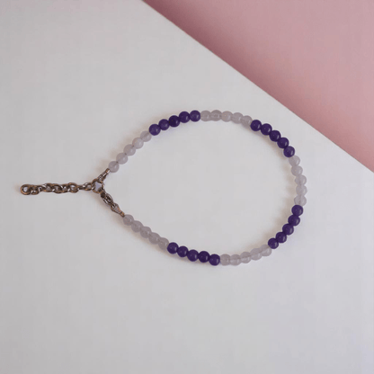 Brave Steps Anklet | Amethyst & Crystal Stone - For Girl Kids | Includes: Anklet