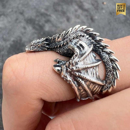 Dragon Punk Ring Flexi Size | Premium Alloy– For Men | Includes: Ring