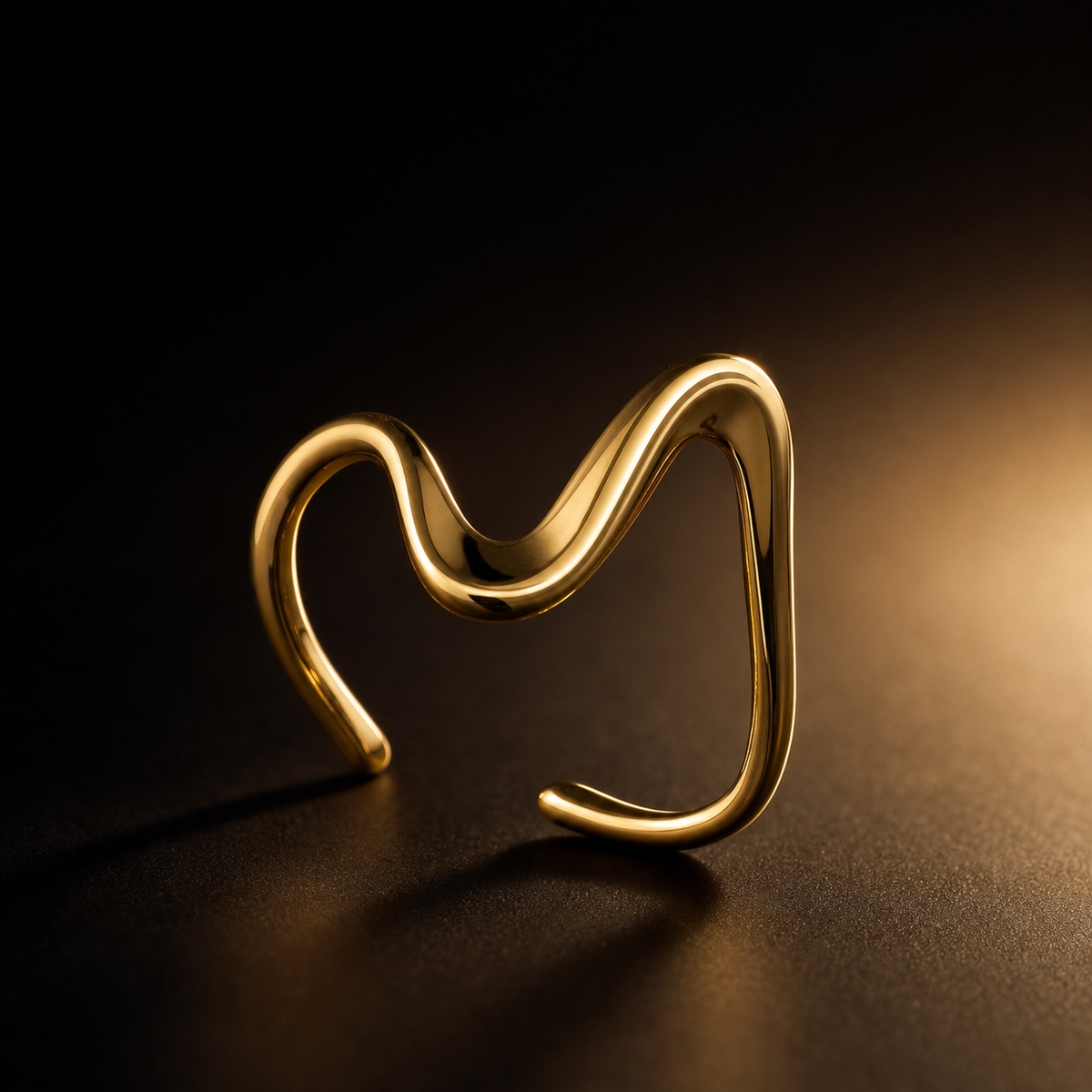 Organic Wave Dainty Flexi Size Ring | 18K PVD Gold Plated- For Women | Includes: Ring