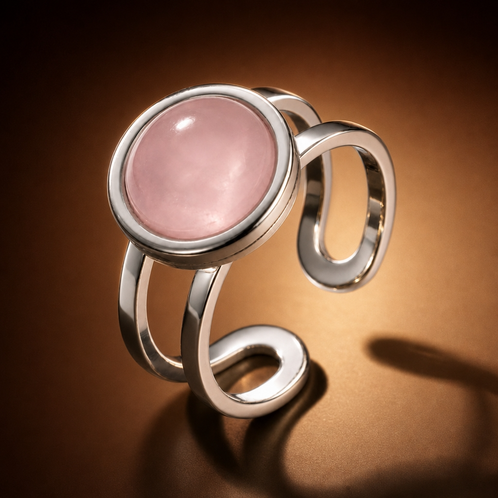 Adjustable Ring with Moonstone | Silver Plated -For Women | Includes: Ring