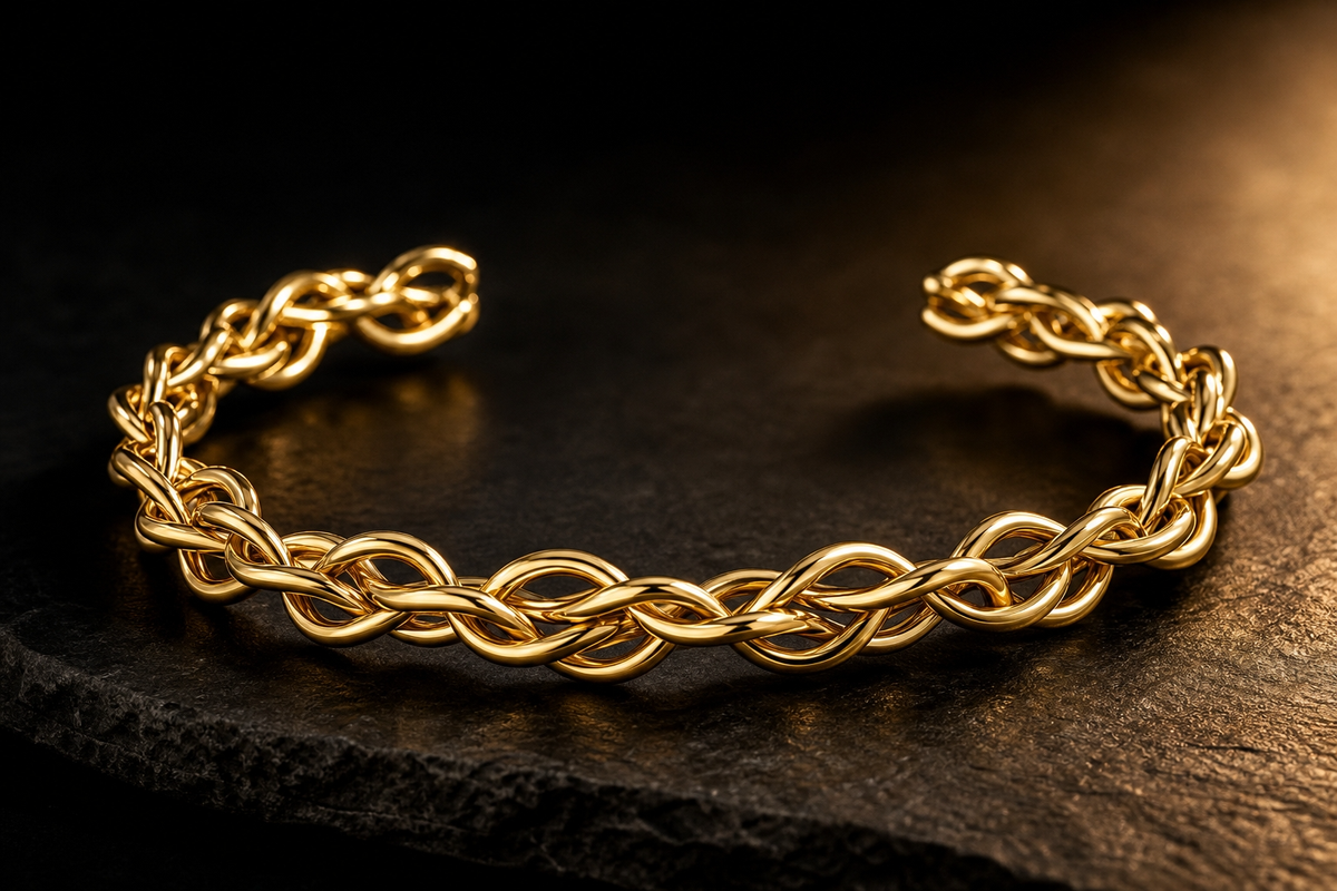 Entwine BRAIDED OPEN CUFF Bracelet | Gold-Tone - For Women | Includes: Bracelet