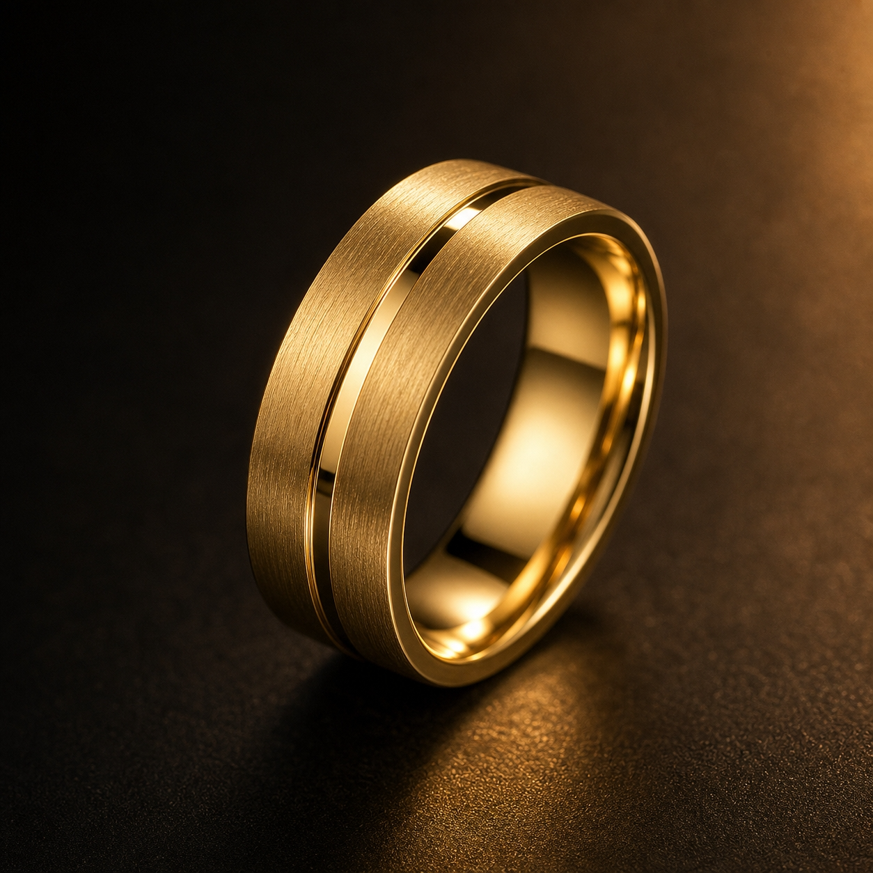 Premium mid-line Golden Steel Ring | 18K Real Gold PVD Plated– For Women | Includes: Ring