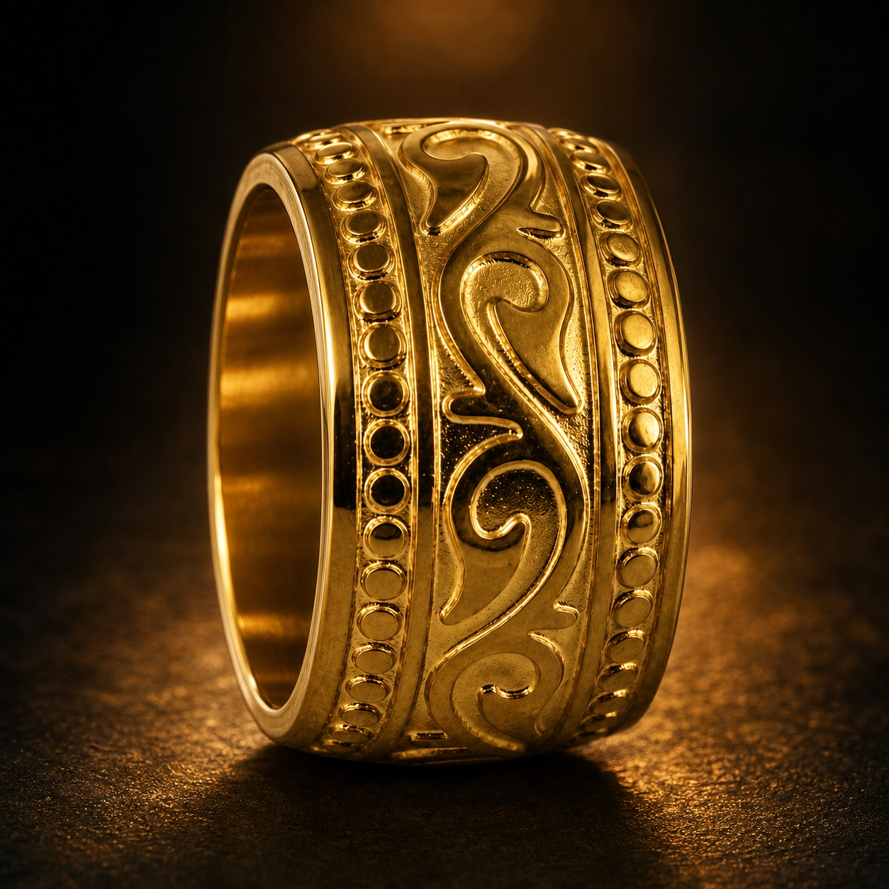 Golden Heritage Designer Steel Ring | 18K Real Gold PVD Plated – For Women | Includes: Ring