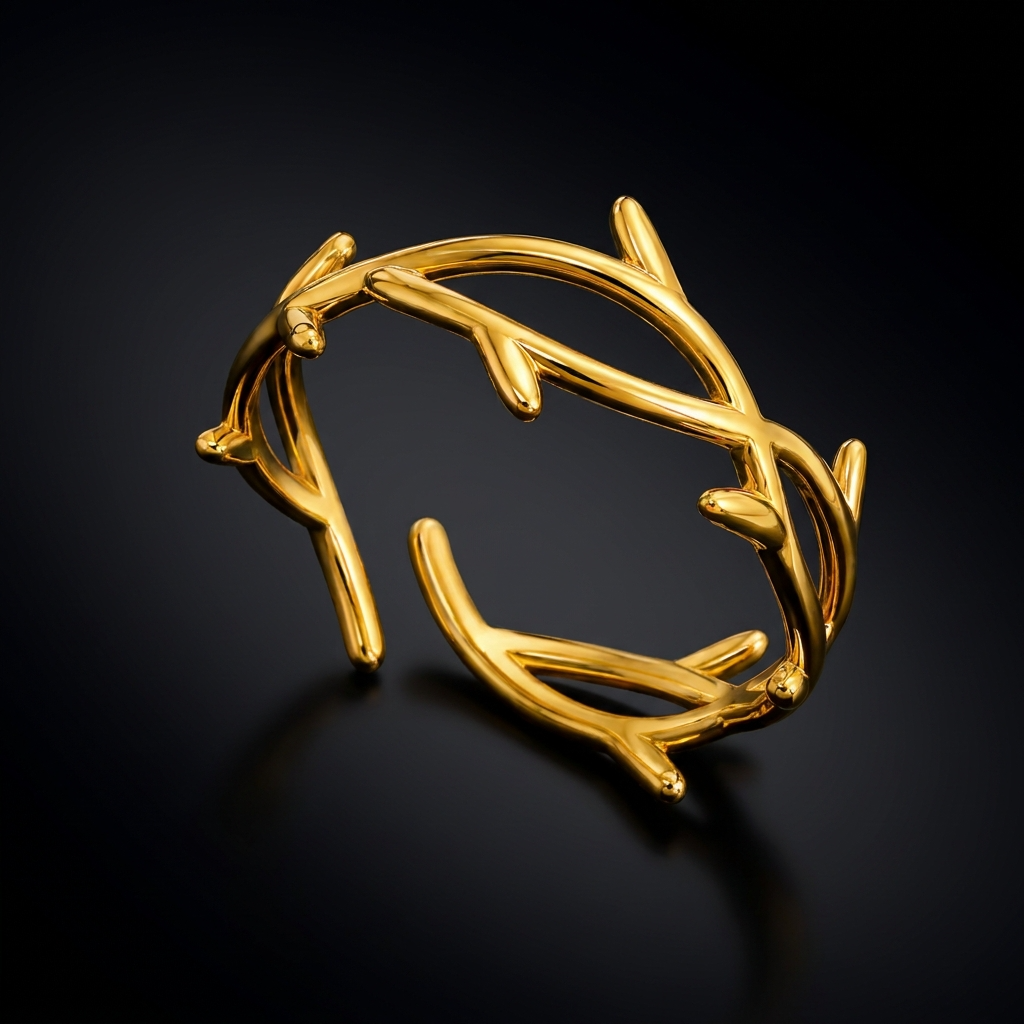 Trendy Tree Twist Flexi Size Ring | 18K PVD Gold Plated- For Women | Includes: Ring