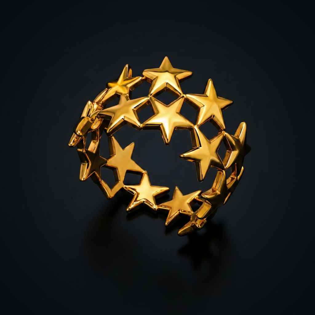 Trendy Galaxi Star Flexi Size Ring | 18K PVD Gold Plated- For Women | Includes: Ring