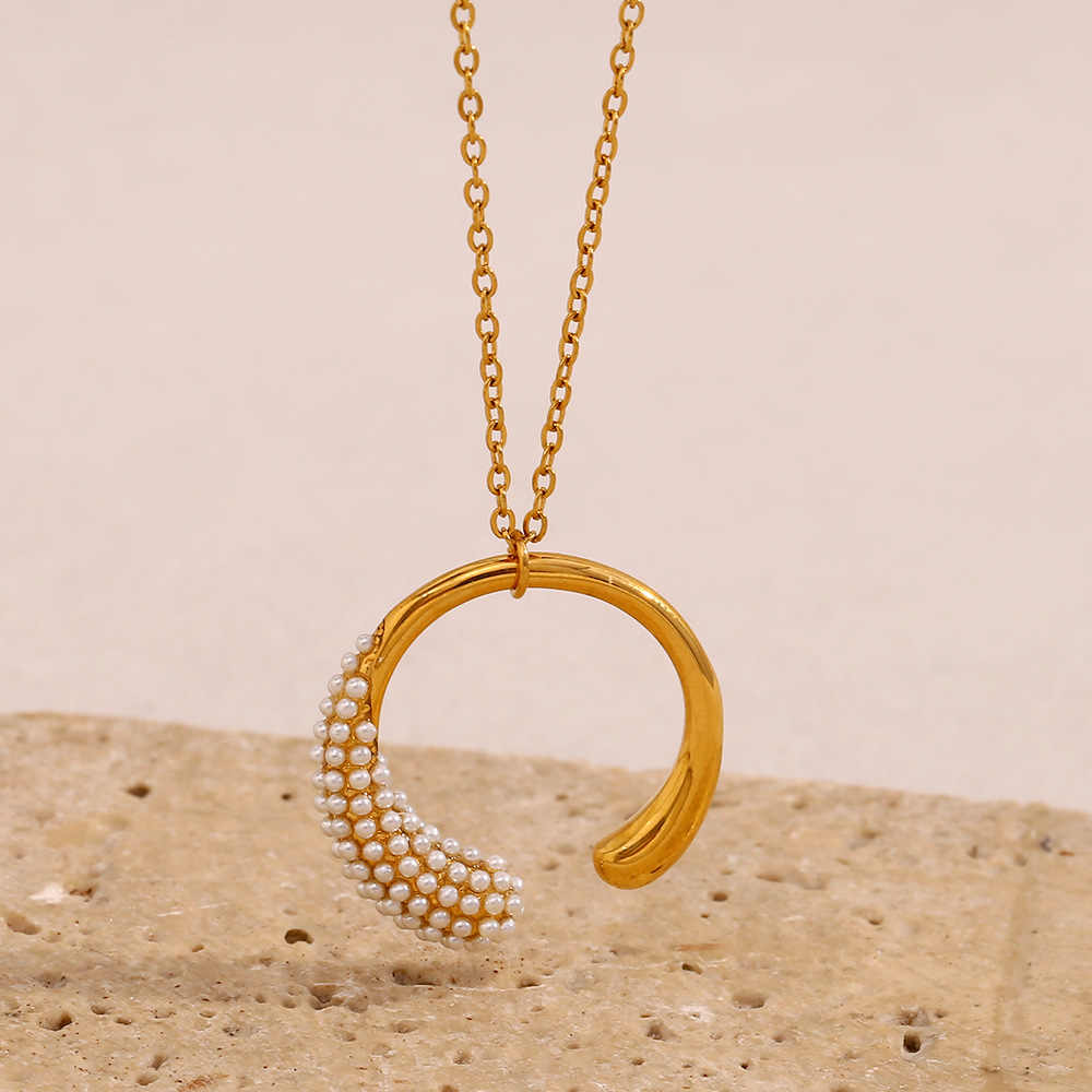 Chic Semi Round Necklace | 18K PVD Gold Plated - For Women | Includes: Necklace