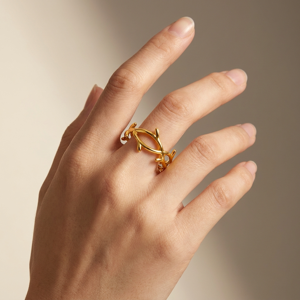 Trendy Tree Twist Flexi Size Ring | 18K PVD Gold Plated- For Women | Includes: Ring