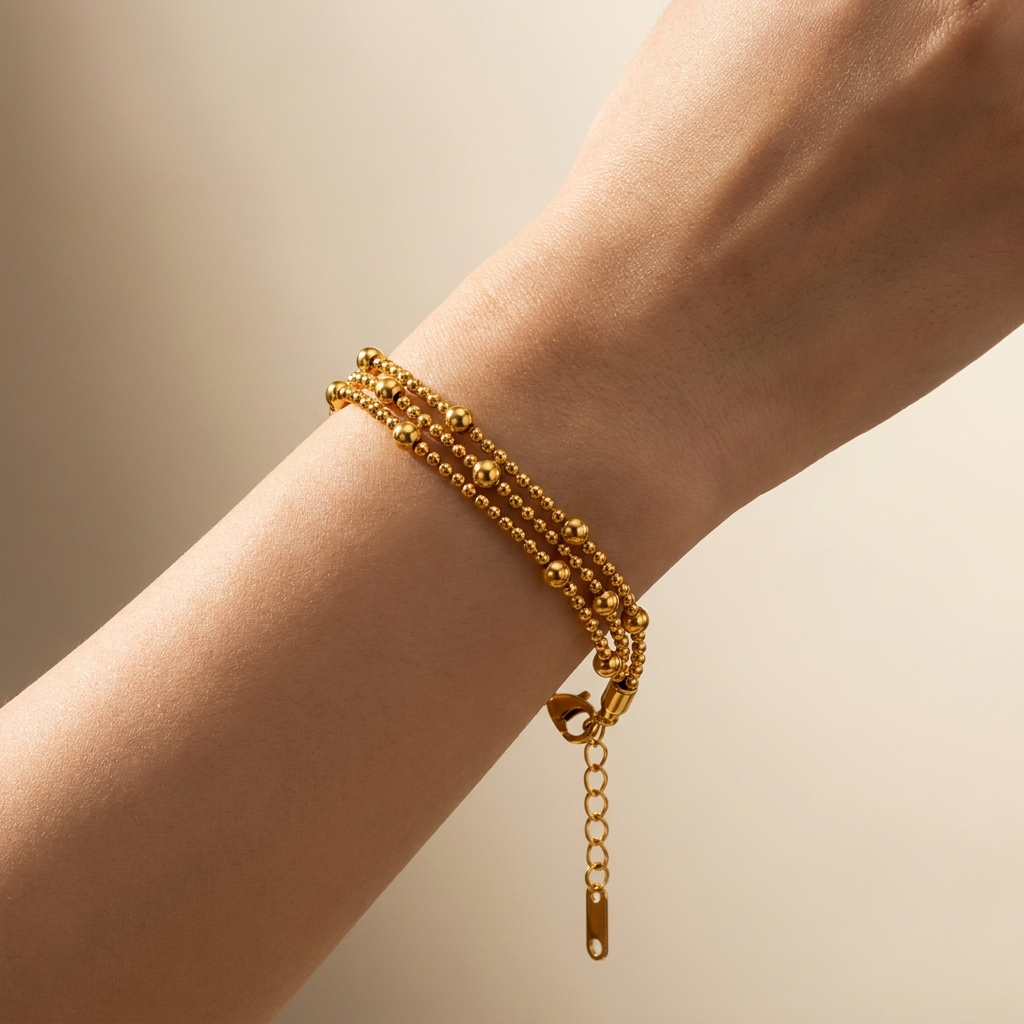 Dewdrop LAYERED BEAD Bracelet | Gold-Tone - For Women | Includes: Bracelet
