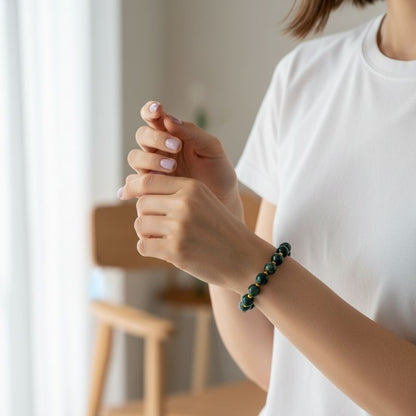 Emerald Grace Bracelet | Green Agate Stone & 18k Gold Plated - For Women | Includes: Bracelet