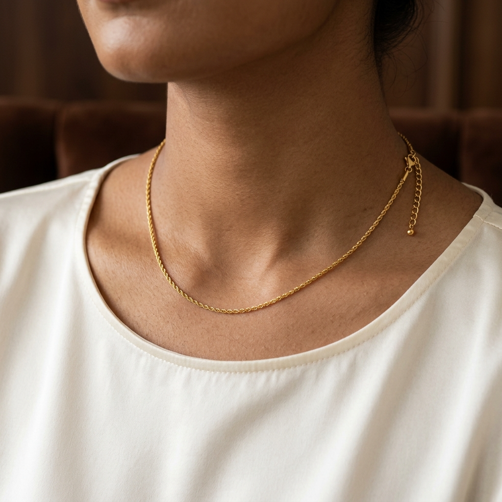 Whisper Fine ROPE CHAIN Necklace | Gold-Tone - For Women | Includes: Necklace