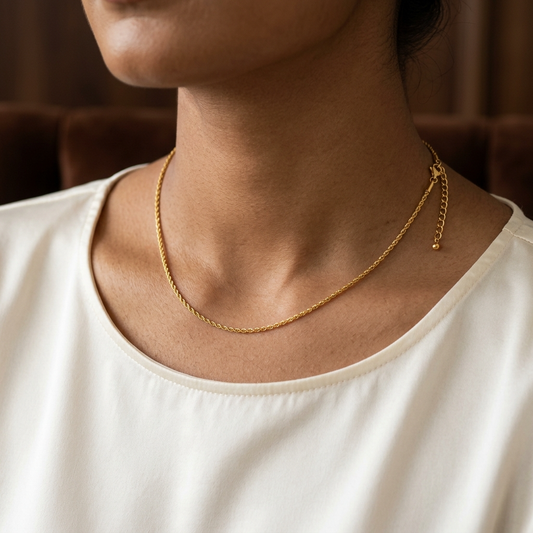 Whisper Fine ROPE CHAIN Necklace | Gold-Tone - For Women | Includes: Necklace