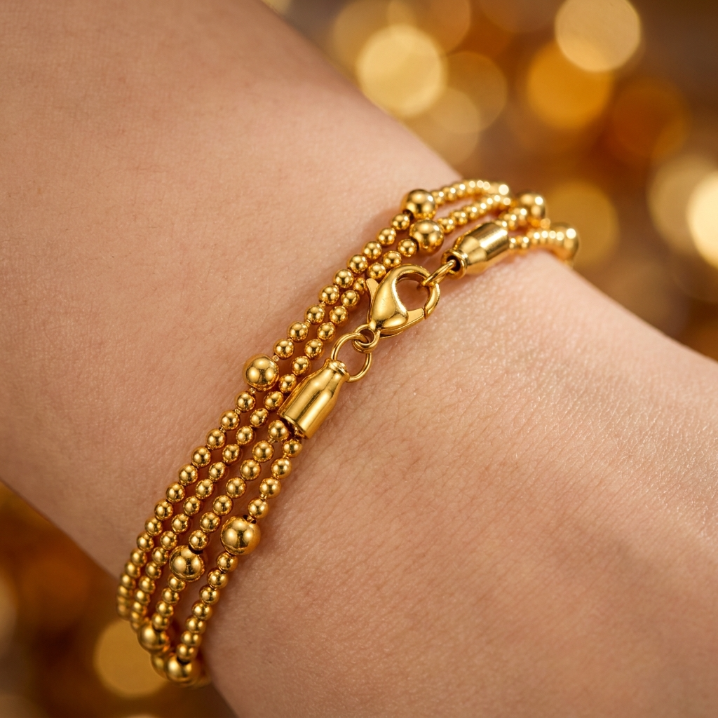 Dewdrop LAYERED BEAD Bracelet | Gold-Tone - For Women | Includes: Bracelet