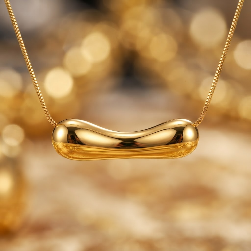 Contour CURVED BAR Necklace | Gold-Tone - For Women | Includes: Necklace