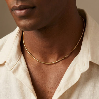 Golden Brazillian Snake Steel Chain | 18K PVD Gold Plated- For Men| Includes: Necklace