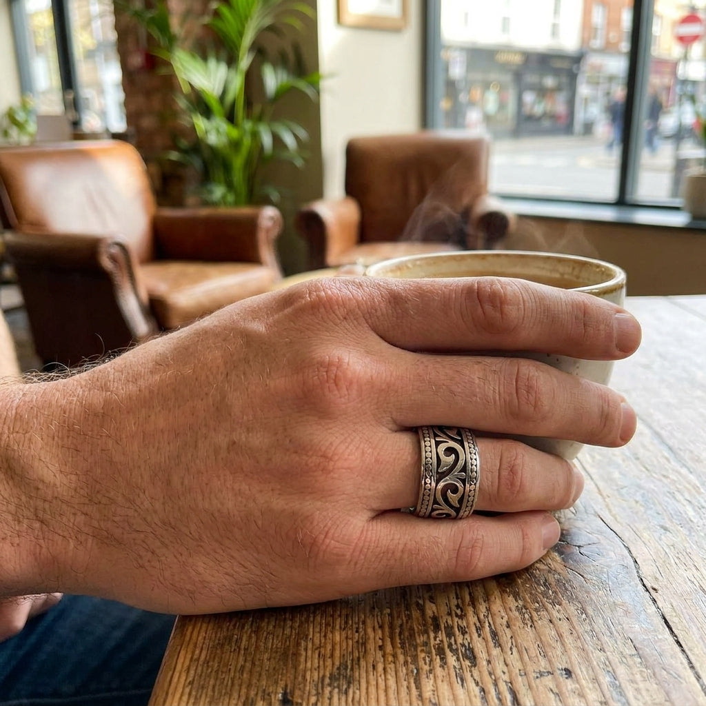 Heritage Designer Titanium Steel Ring | PVD Plated– For Men | Includes: Ring