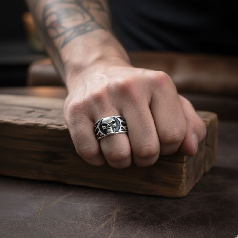 Fear Nothing Skull Ring | Premium Alloy - For Men | Includes: Ring