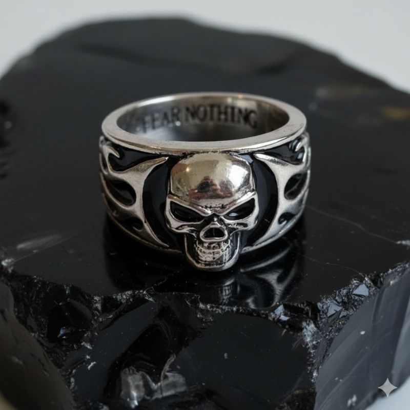 Fear Nothing Skull Ring | Premium Alloy - For Men | Includes: Ring