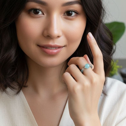 Flexi Modern Rings | Apatite Gemstones - For Women | Includes: Rings (Set of 2)