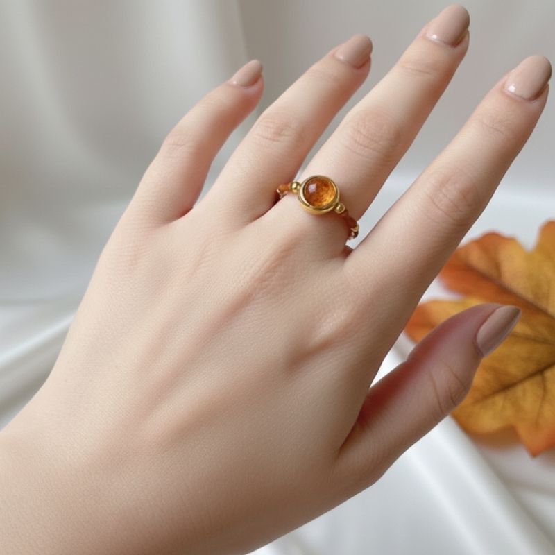 Flexi Modern Rings | Calcite & Jade Gemstones - For Women | Includes: Rings (Set of 2)