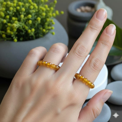 Flexi Modern Rings | Calcite & Jade Gemstones - For Women | Includes: Rings (Set of 2)
