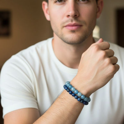 Focus Stacked Bracelets | Blue Aventurine - For Unisex | Includes: Bracelets (Set of 2)