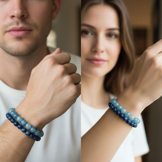 Focus Stacked Bracelets | Blue Aventurine - For Unisex | Includes: Bracelets (Set of 2)