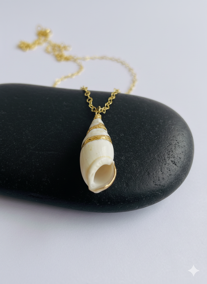 Olive Conch Necklace | Natural Conch - For Women | Includes: Necklace
