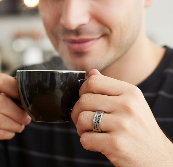 Everyday Spider Designer Steel Ring | Real Steel– For Men | Includes: Ring